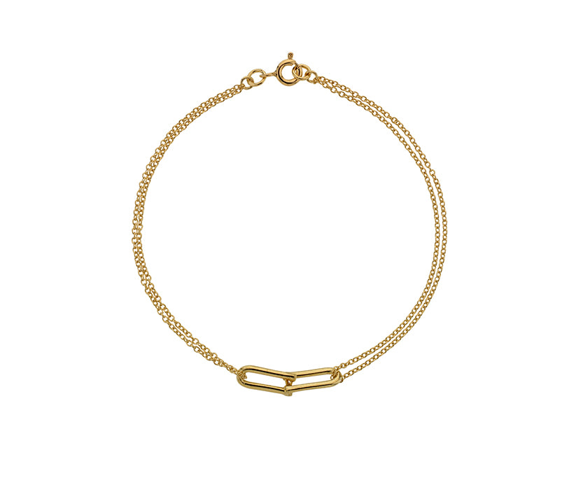 9kt Yellow Gold U Link Bracelet