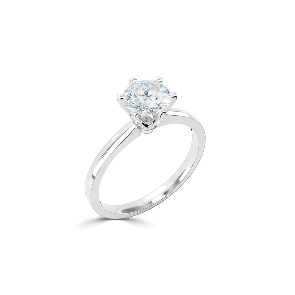 Platinum Solitaire 0.50ct Round Brilliant Cut Natural Diamond Ring