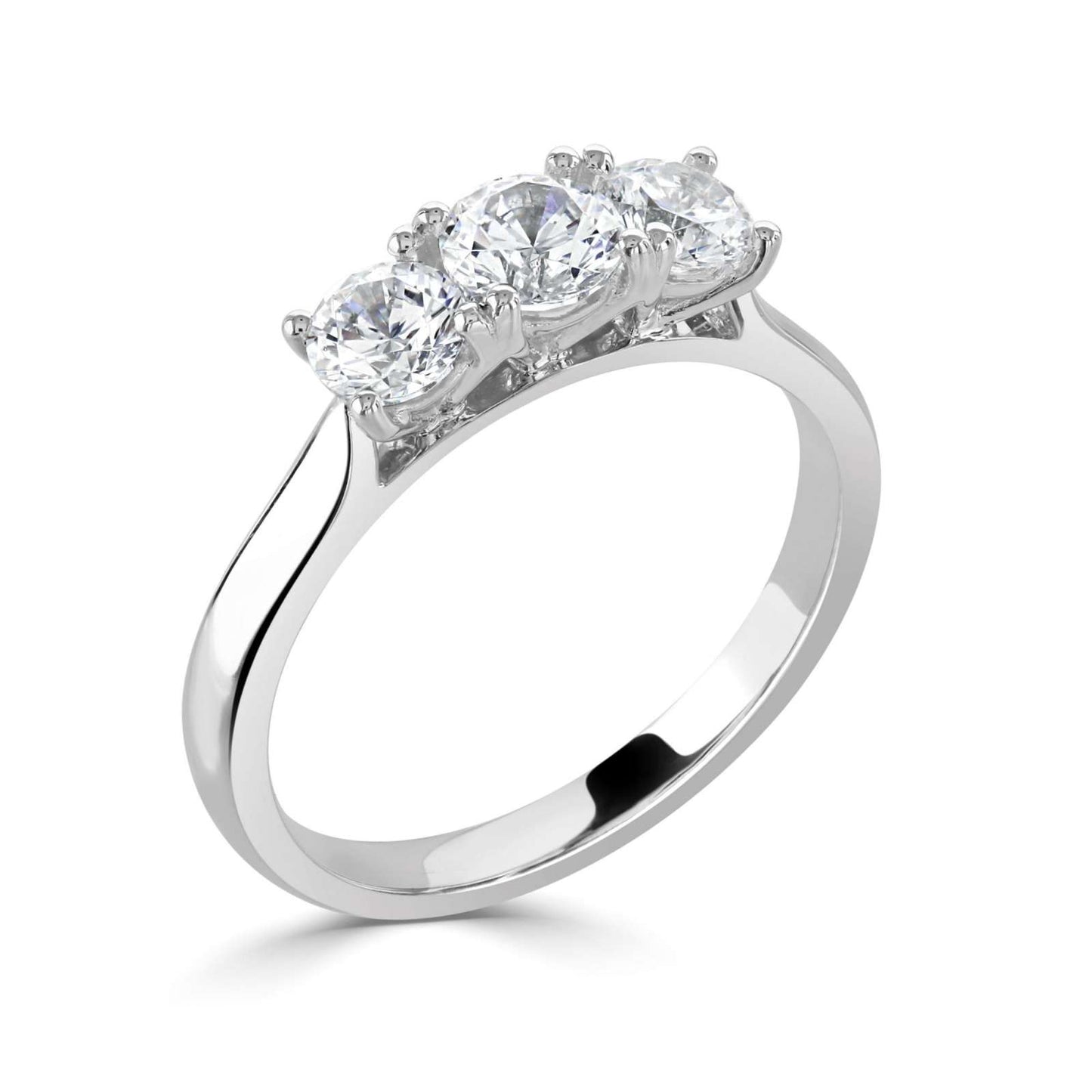 Platinum Lab Grown 3 stone Diamond Ring
