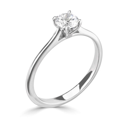 Platinum Natural Diamond Engagement Ring — GIA certified Round Brilliant Cut