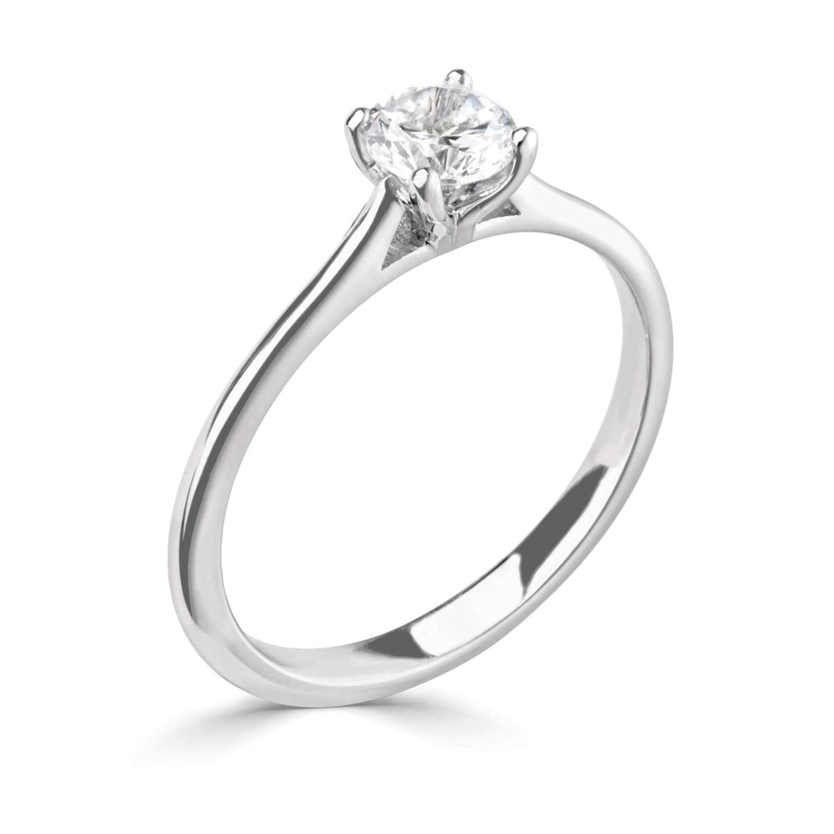 18kt Gold Natural Diamond Engagement Ring — GIA certified Round Brilliant Cut