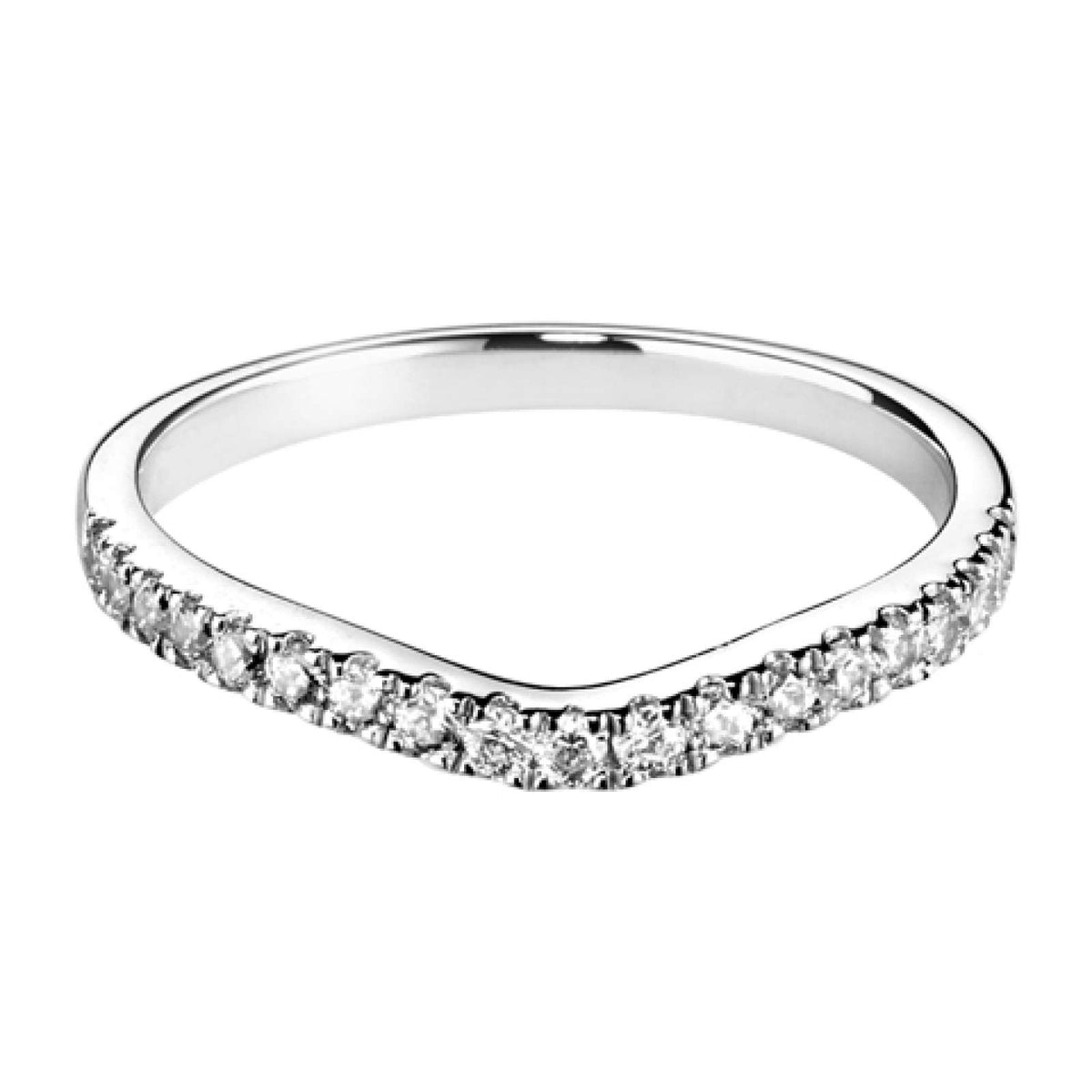 Diamond Set Shaped Wedding Ring | Comfort Court Fit