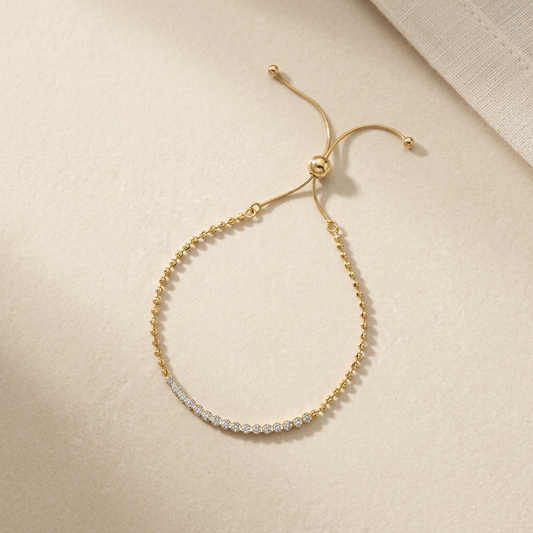 A danity gold plated CZ silver bracelet for a perfect christmas gift