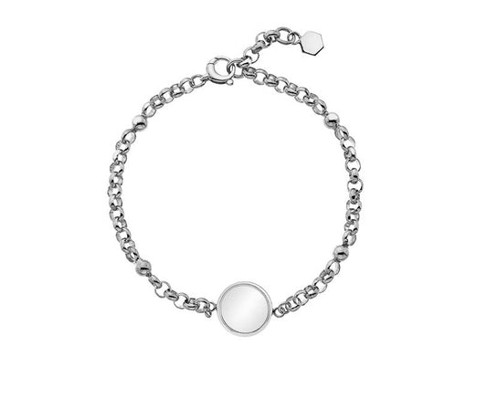 Silver Disc & Belcher Link Bracelet