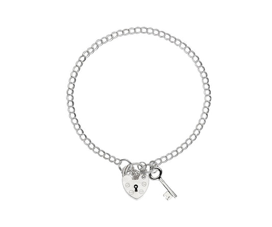 Silver Curb Charm Bracelet