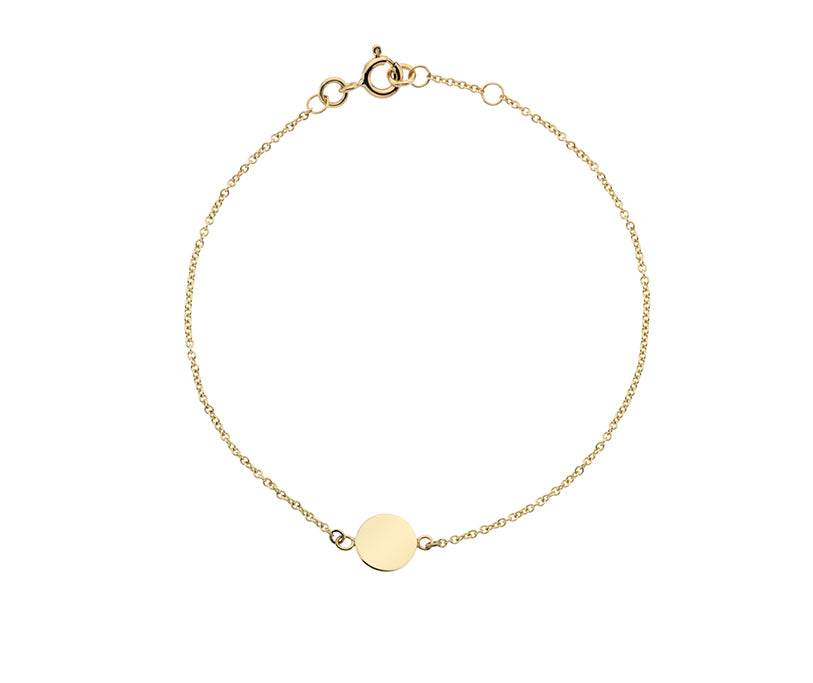 9kt Yellow Gold Disc Bracelet