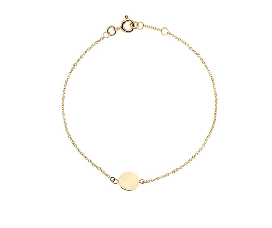 9kt Yellow Gold Disc Bracelet