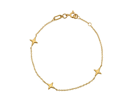 9kt yellow gold star bracelet