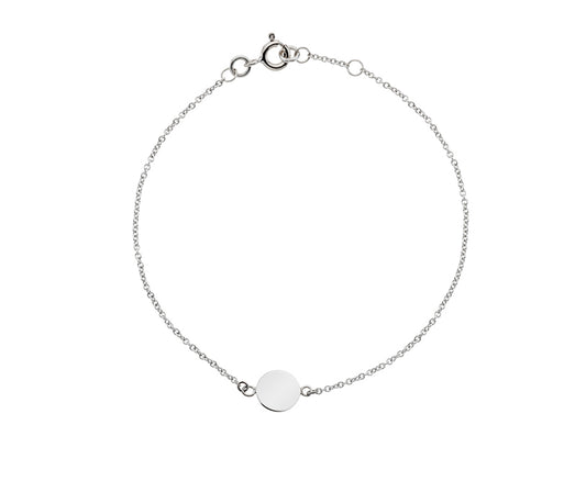 9kt white gold Disc bracelet