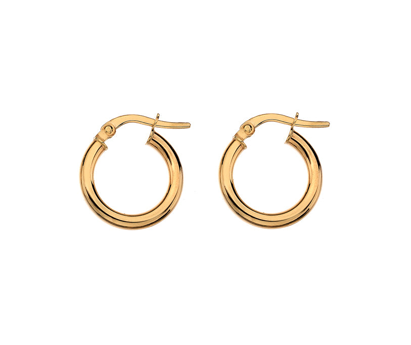9kt Yellow Gold 10mm Hoop Earrings