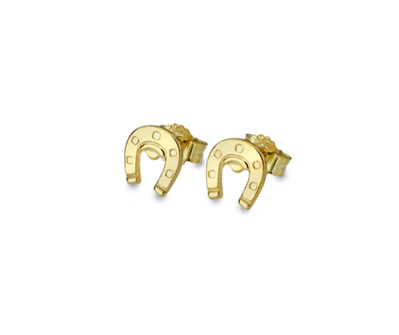 9kt yellow gold Horseshoe stud earrings