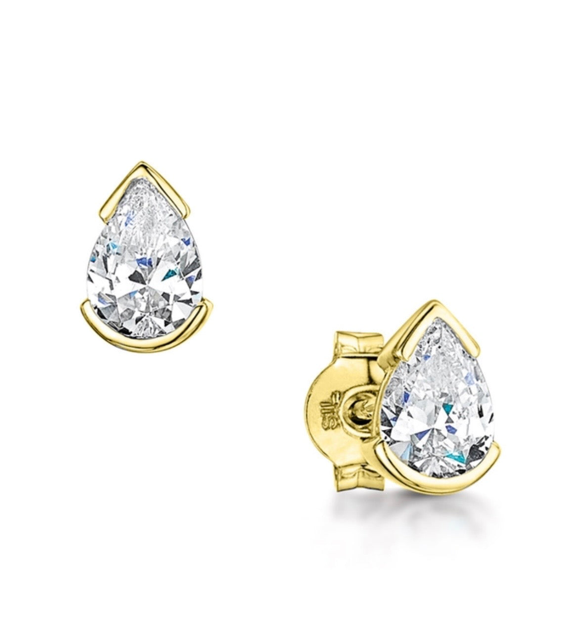 9kt Gold Lab Grown Diamond Pear Cut Stud Earrings