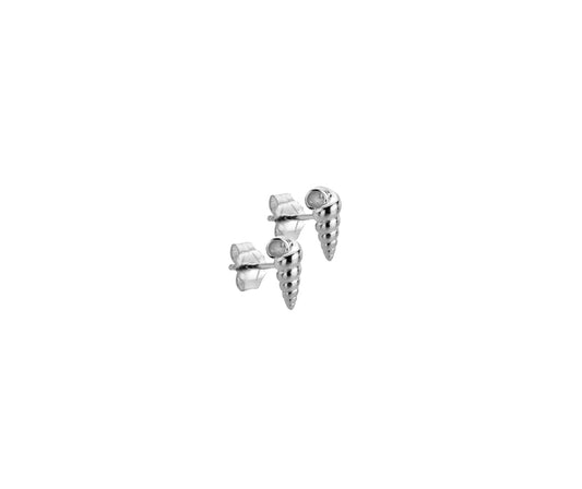 Sterling Silver Conch Shell Stud Earrings with Butterfly Backs