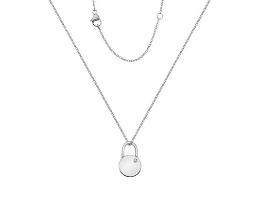 Silver small Round Padlock pendant