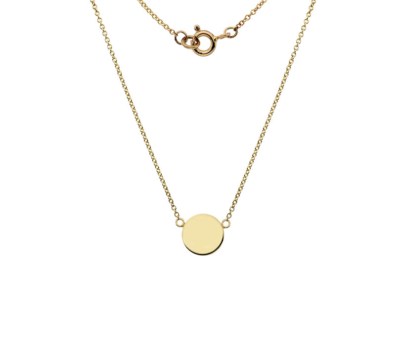 9kt yellow gold Disc pendant