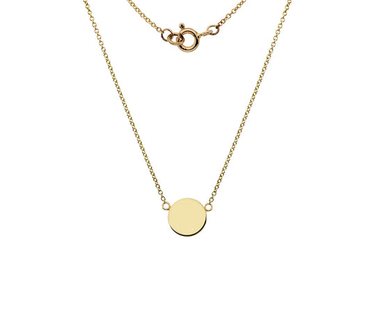 9kt yellow gold Disc pendant