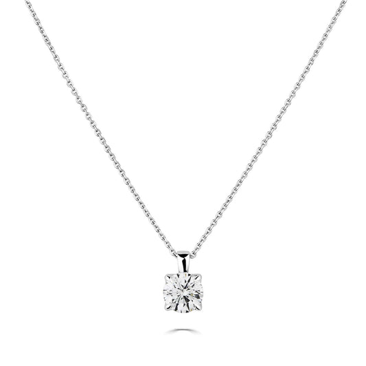 18kt White Gold Solitaire Lab Diamond Pendant