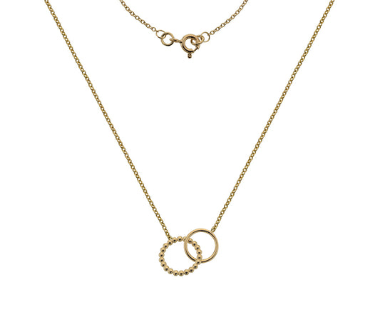 9kt yellow gold interlocking circles pendant