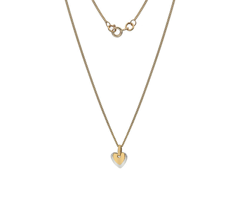 9kt yellow and white gold Heart pendant