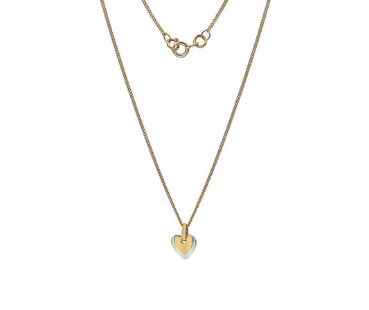 9kt yellow and white gold Heart pendant