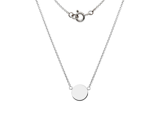 9kt white gold Disc pendant