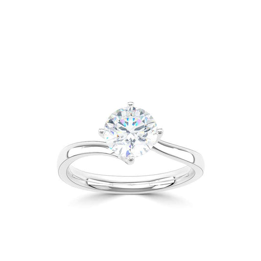 Platinum Solitaire Twist Lab Grown 1.00ct Round Brilliant Cut Diamond Ring