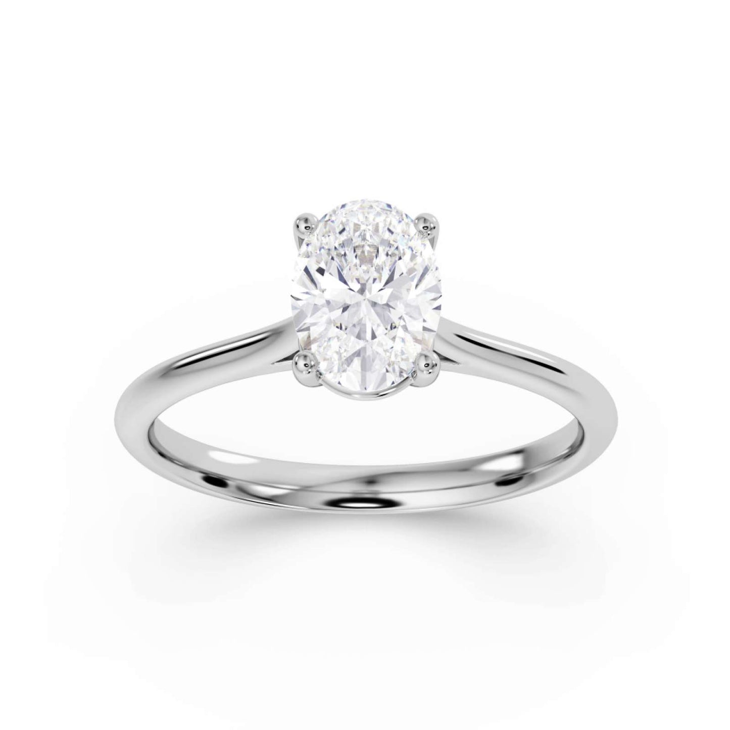 Platinum Solitaire 1.50ct Oval Cut Lab Grown Diamond Ring