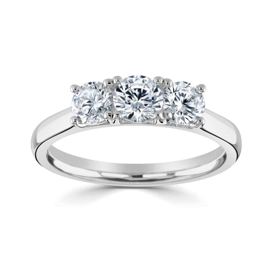 Platinum Lab Grown 3 stone Diamond Ring