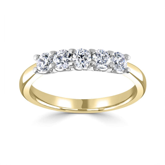 18kt Yellow and White Gold 5 stone Lab Grown Diamond Ring