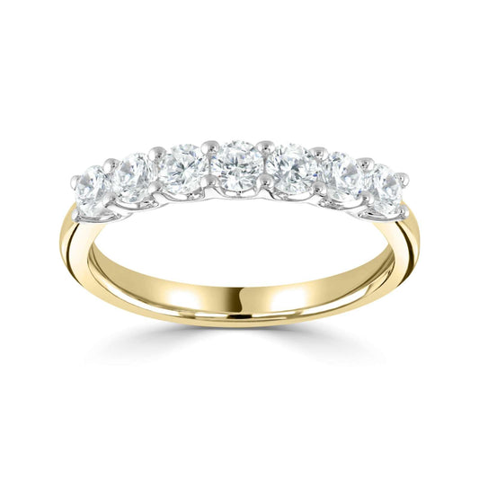 18kt Yellow and White Gold 7 stone Lab Grown Diamond Eternity Ring