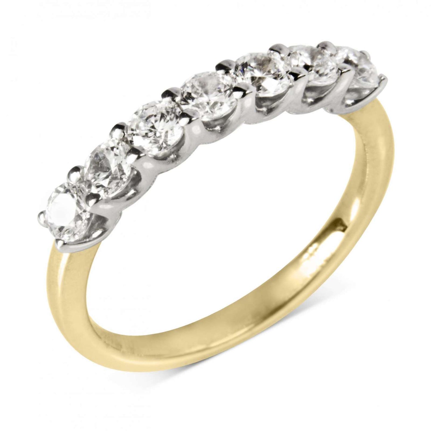 18kt Yellow and White Gold 7 stone Lab Grown Diamond Eternity Ring