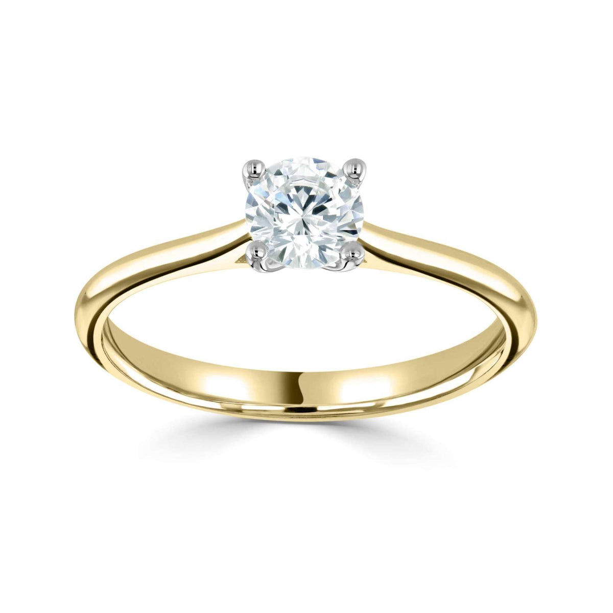 18kt Gold Natural Diamond Engagement Ring — GIA certified Round Brilliant Cut
