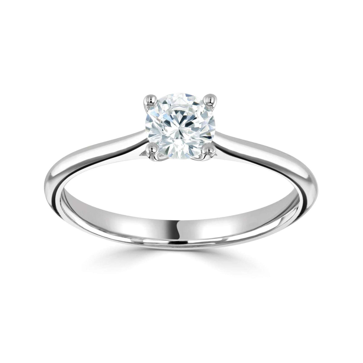 Platinum Natural Diamond Engagement Ring — GIA certified Round Brilliant Cut
