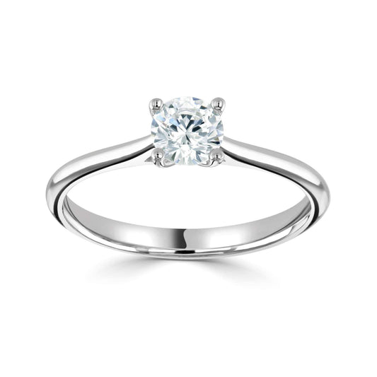 Platinum Natural Diamond Engagement Ring — GIA certified Round Brilliant Cut