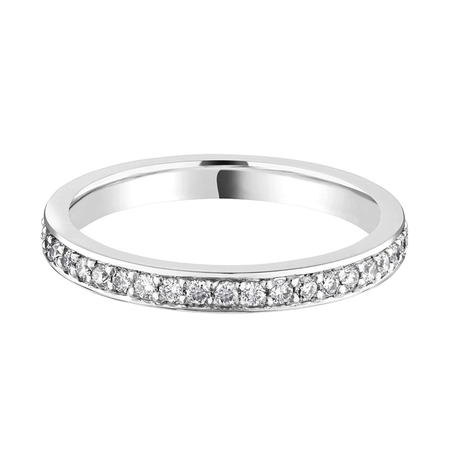 Platinum 2mm Pave set Natural Diamond Wedding Ring
