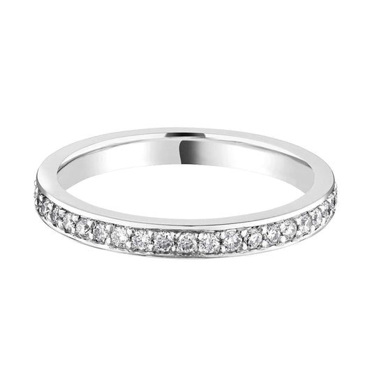 Platinum 2mm Pave set Natural Diamond Wedding Ring