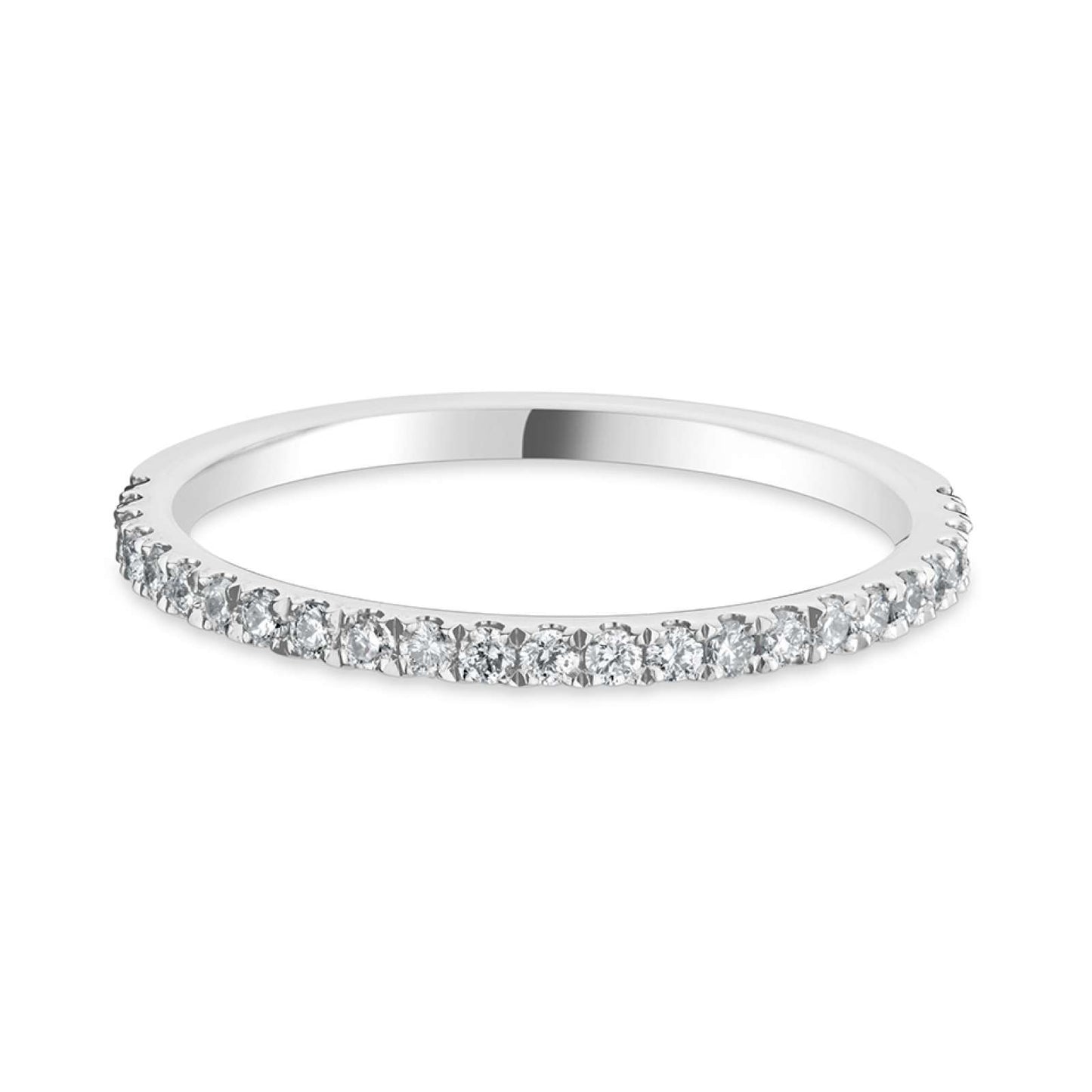 Platinum 2mm Castel Set Natural Diamond Wedding Ring