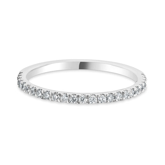 Platinum 2mm Castel Set Natural Diamond Wedding Ring