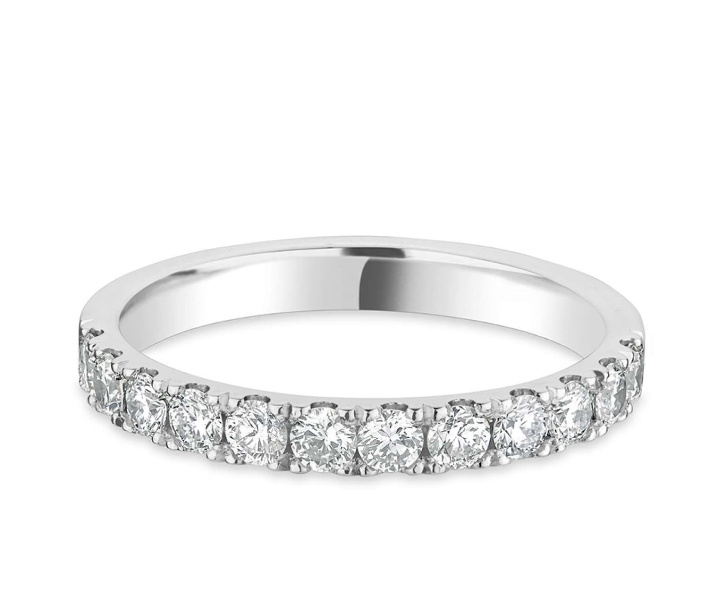 Platinum 2.5mm Castel Set Natural Diamond Wedding Ring