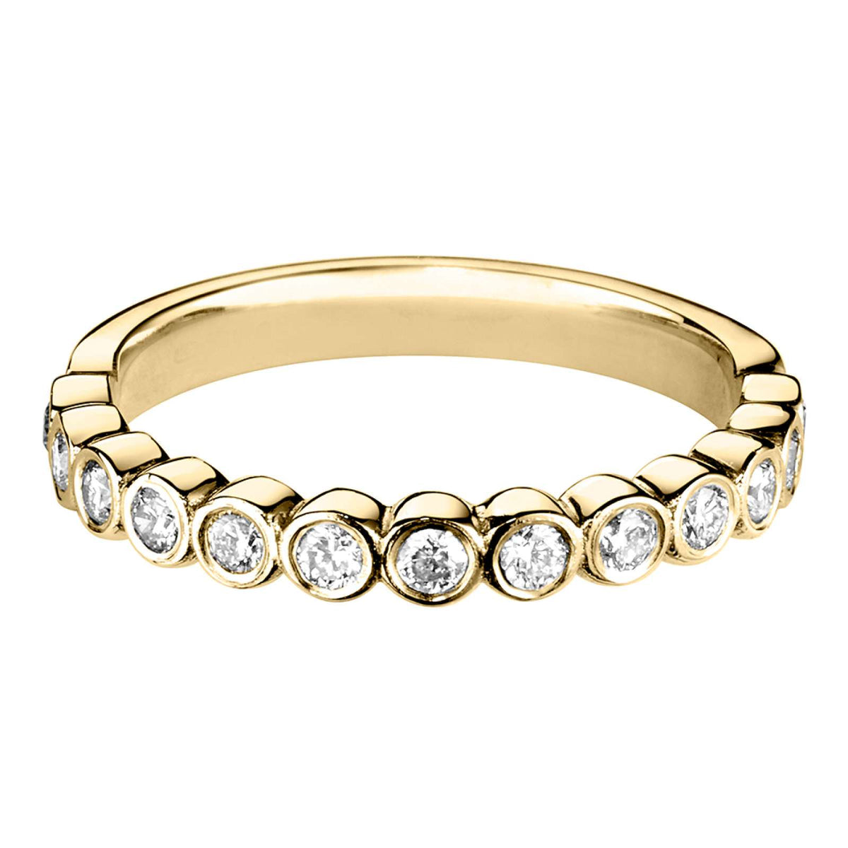 Natural Diamond Rub Over Set Wedding Ring