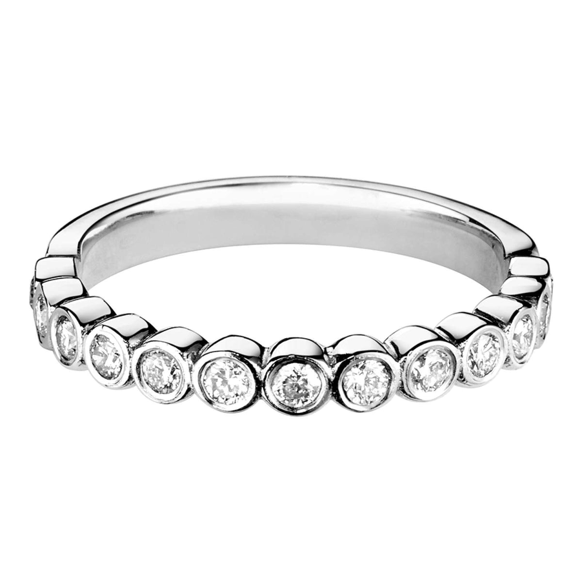 Natural Diamond Rub Over Set Wedding Ring