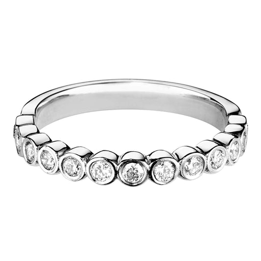 Natural Diamond Rub Over Set Wedding Ring