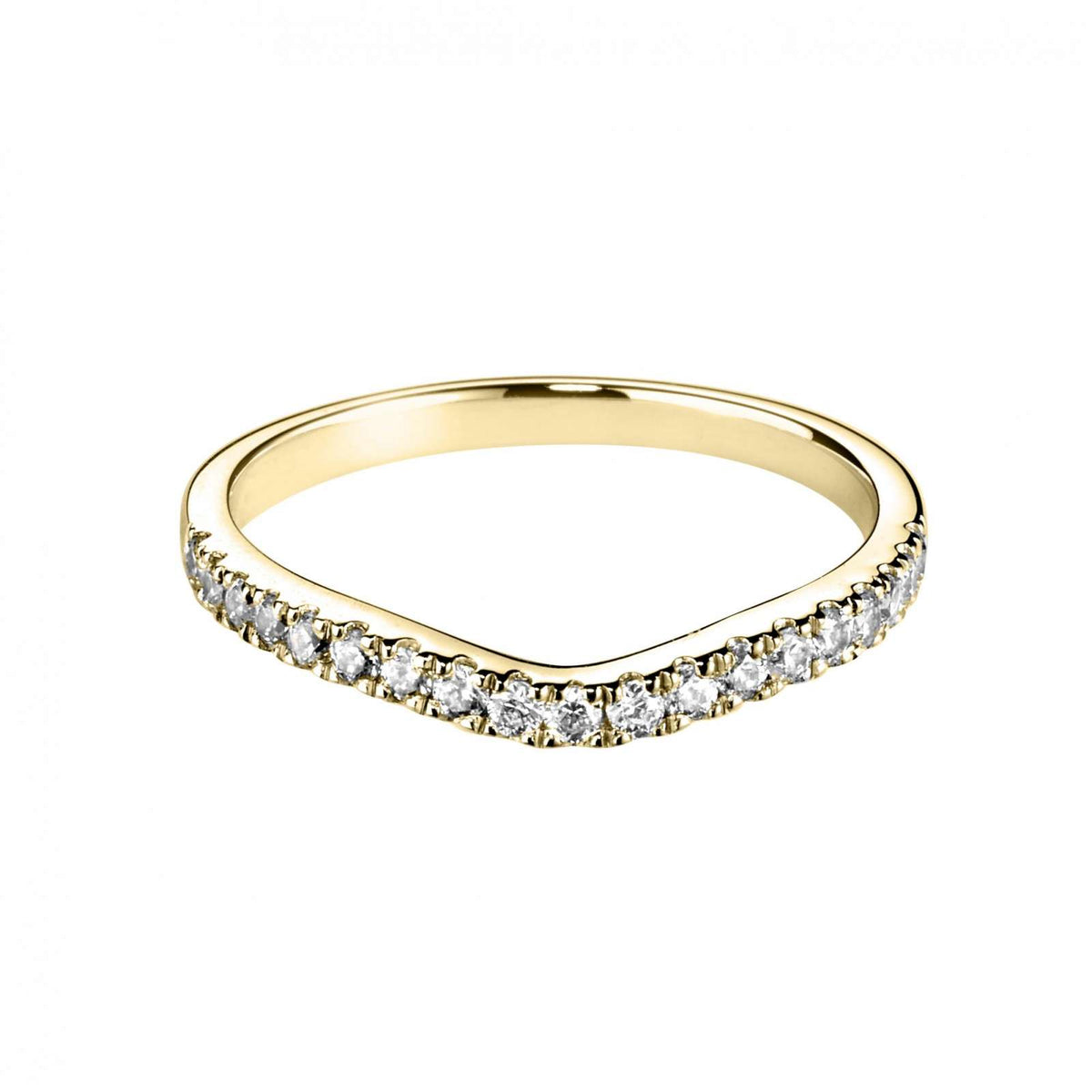 Diamond Set Shaped Wedding Ring | Comfort Court Fit