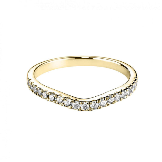 Diamond Set Shaped Wedding Ring | Comfort Court Fit