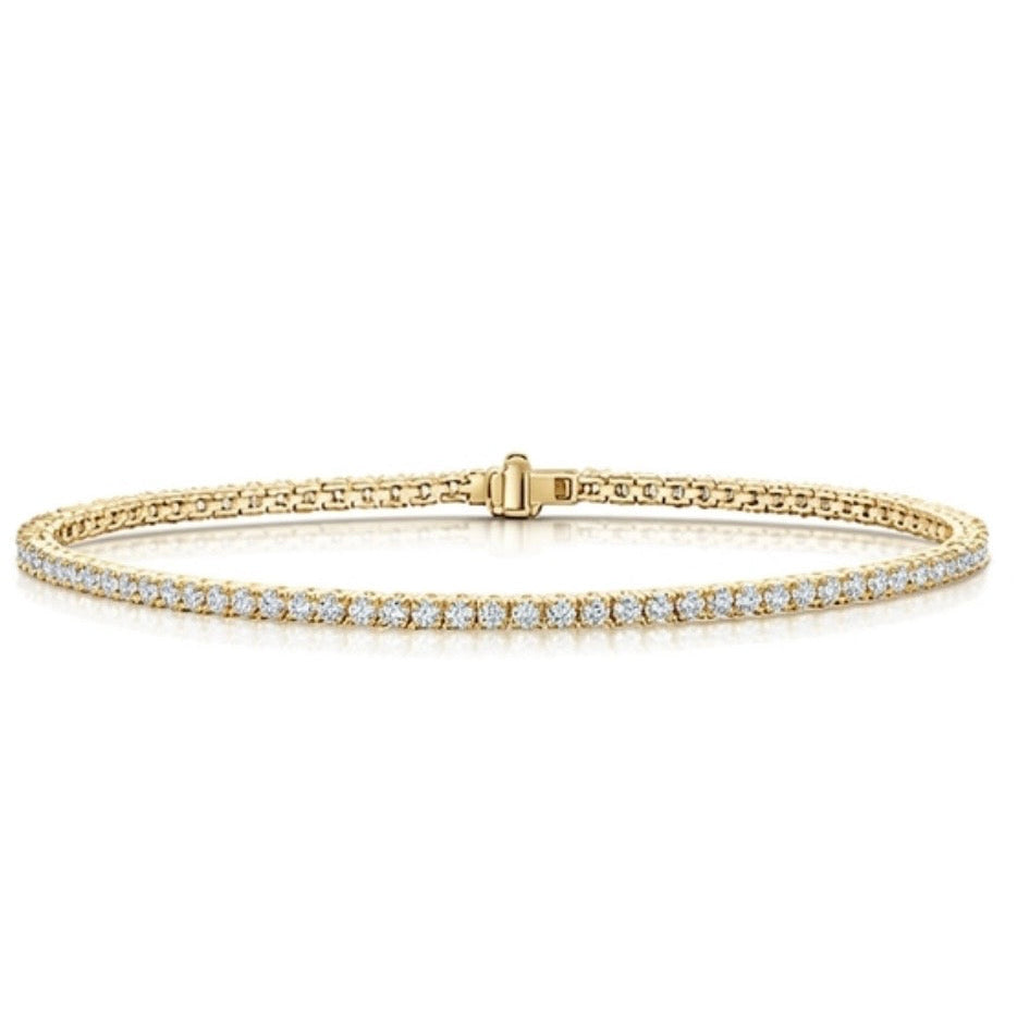 9kt Gold Natural Diamond Tennis Bracelet | 2.00cts Round Brilliant Cut Diamonds